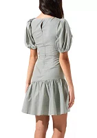 Women's Puff Sleeve Flounce Hem Dress