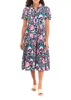 Petite Challis Printed Dress