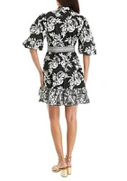 Petite Puff Sleeve Floral Mini Dress