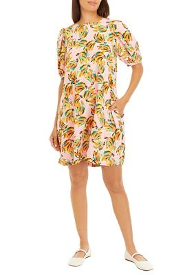 Women's Drapey Knot Back Printed Dress