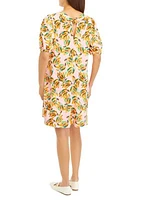 Women's Drapey Knot Back Printed Dress