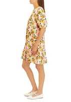 Women's Drapey Knot Back Printed Dress