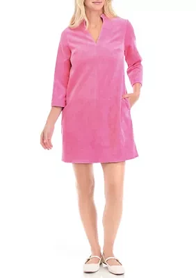 Women's 3/4 Sleeve Corded Collar Dress