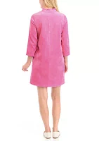 Women's 3/4 Sleeve Corded Collar Dress