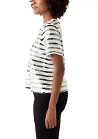 Women's Striped Sequined T-Shirt