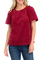 Women's Puff Sleeve Corded Top