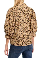 Women's Blouson Sleeve Woven Shirt