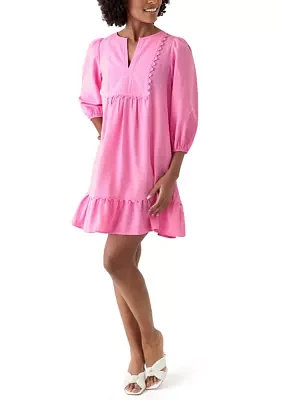 Women's Ric Rac Bib Linen Dress