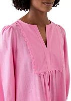 Women's Ric Rac Bib Linen Dress