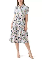 Women's Short Sleeve Midi Shirtdress