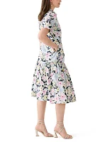 Women's Short Sleeve Midi Shirtdress