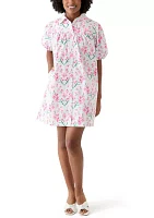 Women's Printed Button Short Dress