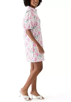 Women's Printed Button Short Dress