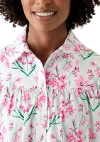 Women's Printed Button Short Dress
