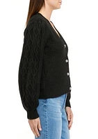 Women's Jeweled Button Cardigan