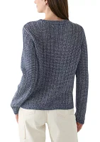 Women's Long Sleeve Open Stitch Crew Neck Sweater