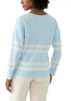 Women's Fine Gauge V-Neck Sweater Knit Top