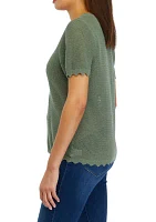 Women's Open Stitch Sweater Knit Top