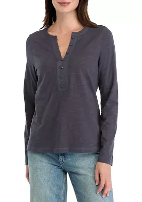 Women's Mixed Media Henley Shirt