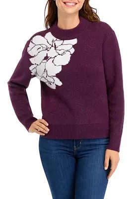 Women's Flower Intarsia Sweater