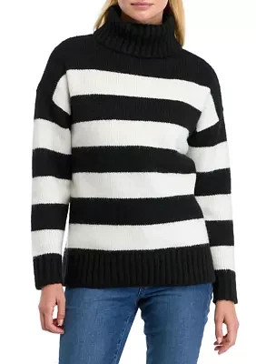 Women's Bold Stripe Turtleneck Sweater