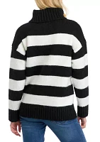 Women's Bold Stripe Turtleneck Sweater