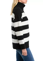 Women's Bold Stripe Turtleneck Sweater