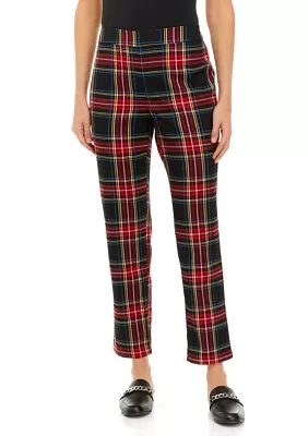 Women's Stretch Twill Plaid Pants