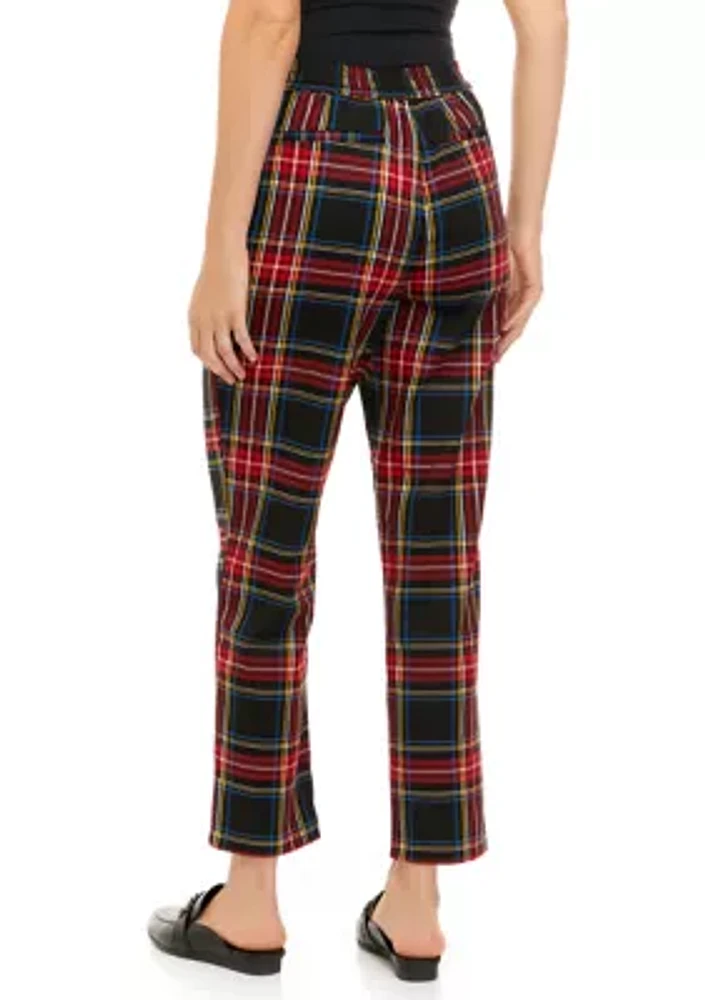 Women's Stretch Twill Plaid Pants