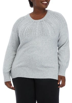 Plus Cable Yoke Sweater