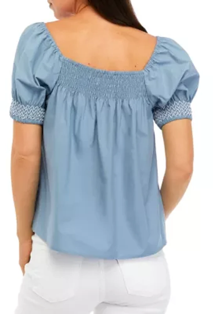 Women's Peach Rally Peasant Knit Top