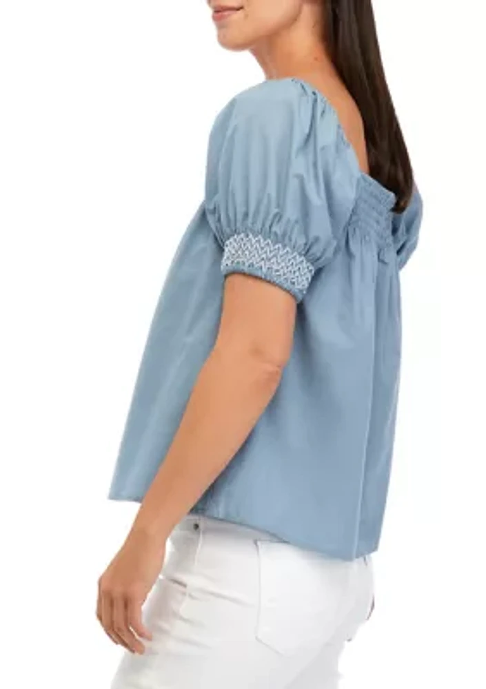 Women's Peach Rally Peasant Knit Top