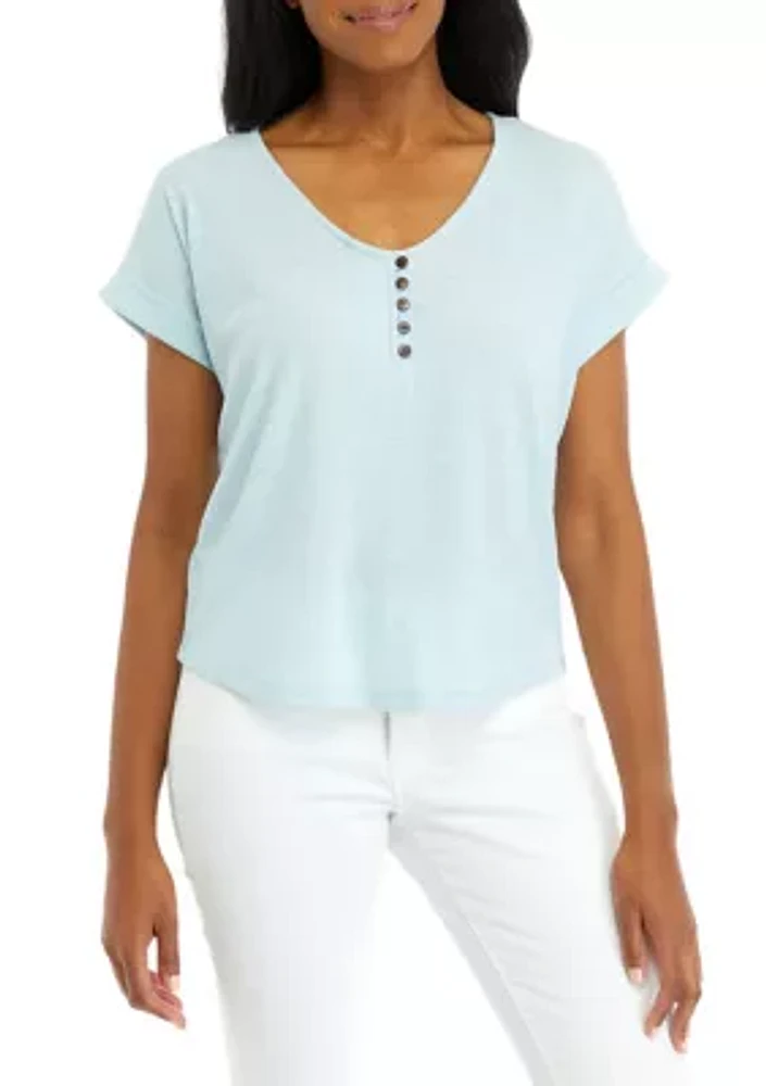 Women's Solid Slub Top