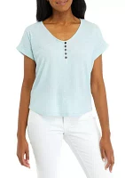 Women's Solid Slub Top