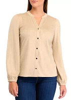 Women's Micro Suede Button Down Cardigan