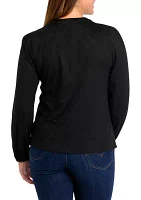 Women's Micro Suede Button Down Cardigan