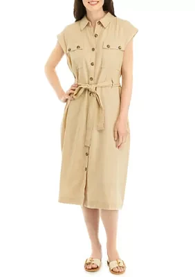 Women's Button Front Mid Shirtdress