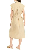 Women's Button Front Mid Shirtdress