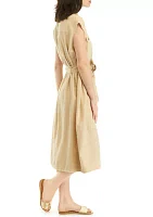 Women's Button Front Mid Shirtdress