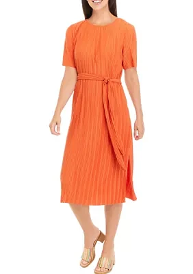 Women's Tie Waist Midi Dress