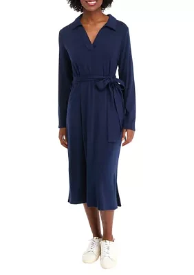 Women's Belted Midi Dress