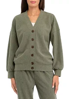 Women's Textured V-Neck Cardigan