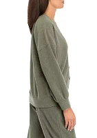 Women's Textured V-Neck Cardigan