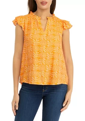 Petite Flutter Sleeve Airflow Top