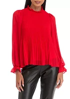 Petite Ruffle Neck Detail Blouse