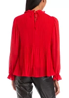 Petite Ruffle Neck Detail Blouse