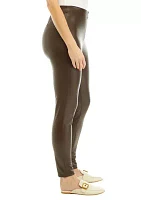 Petite High Rise Vegan Leather Leggings