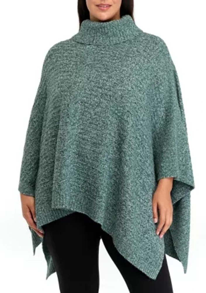 Plus Mock Neck Poncho