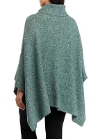 Plus Mock Neck Poncho