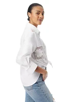 Women's Wanda Crochet Button Down Top